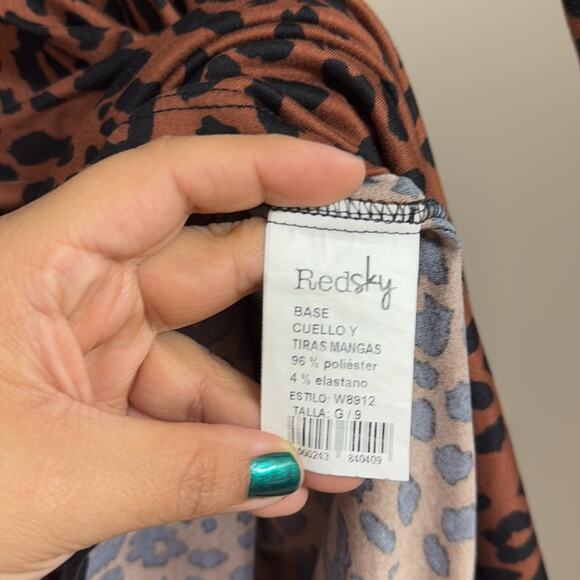 Redsky animal print cheetah leopard print long sleeve dress size L - Picture 4 of 4